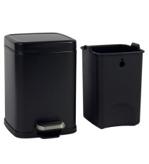 Bidone Pico - con pedale e vaschetta - 6 L - nero satinato - Perfetto Bidone Pico - con pedale e vaschetta - 6 L - nero satinato - Perfetto