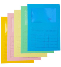 Cartelline a L con finestra Sintex - cartoncino 120 gr - 22x31 cm - mix 5 colori - Blasetti - conf. 20 pezzi Cartelline a L con finestra Sintex - cartoncino 120 gr - 22x31 cm - mix 5 colori - Blasetti - conf. 20 pezzi