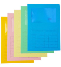 Cartelline a L con finestra Sintex - cartoncino 120 gr - 22x31 cm - mix 5 colori - Blasetti - conf. 20 pezzi Cartelline a L con finestra Sintex - cartoncino 120 gr - 22x31 cm - mix 5 colori - Blasetti - conf. 20 pezzi