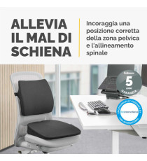 Cuscino Breyta Inclinato - 9 x 43 x 43 cm - in tessuto - nero - Fellowes Cuscino Breyta Inclinato - 9 x 43 x 43 cm - in tessuto - nero - Fellowes