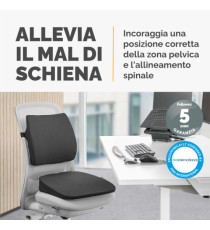 Cuscino Breyta Inclinato - 9 x 43 x 43 cm - in tessuto - nero - Fellowes Cuscino Breyta Inclinato - 9 x 43 x 43 cm - in tessuto - nero - Fellowes