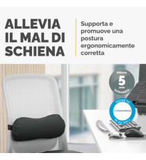 Cuscino Lombare Breyta - 17 x 35 x 6 cm - in tessuto - nero - Fellowes Cuscino Lombare Breyta - 17 x 35 x 6 cm - in tessuto - nero - Fellowes