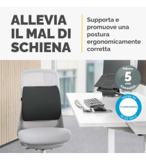 Cuscino Lombare Confort Breyta - 33 x 38 x 9 cm - in tessuto - nero - Fellowes Cuscino Lombare Confort Breyta - 33 x 38 x 9 cm - in tessuto - nero - Fellowes