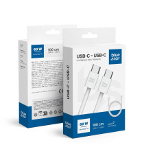 Cavo di ricarica da USB-C a type-c usb-c Blue Star 1mt 6A 60w QC4.0 Q28 bianco ricarica e trasferimento dati Quick Charge 4.0 Cavo di ricarica da USB-C a type-c usb-c Blue Star 1mt 6A 60w QC4.0 Q28 bianco ricarica e trasferimento dati Quick Charge 4.0