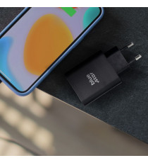 Caricabatterie da muro 2 porte USB-C e USB-A 3A Blue Star 25W PD nero type-c caricatore QC 4.0 Quick Charge 4.0 Adaptive Fast