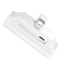 Power bank compatto Hoco J147 bianco con connettore lightning integrato 3000mAh 2A ricarica rapida, piccolo e tascabile 88gr Power bank compatto Hoco J147 bianco con connettore lightning integrato 3000mAh 2A ricarica rapida, piccolo e tascabile 88gr