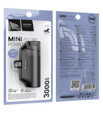 Power bank compatto Hoco J147 nero con connettore type-c integrato 3000mAh 2A ricarica rapida, piccolo e tascabile 88gr usb-c Power bank compatto Hoco J147 nero con connettore type-c integrato 3000mAh 2A ricarica rapida, piccolo e tascabile 88gr usb-c