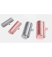 Power bank compatto Veger W0573P rosa glitterato con connettore lightning integrato 5000mAh PD QC3.0 2.4A 12W ricarica rapida Power bank compatto Veger W0573P rosa glitterato con connettore lightning integrato 5000mAh PD QC3.0 2.4A 12W ricarica rapida