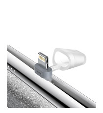 Power bank compatto Veger W0573P silver glitterato con connettore lightning integrato 5000mAh PD QC3.0 2.4A 12W ricarica rapida Power bank compatto Veger W0573P silver glitterato con connettore lightning integrato 5000mAh PD QC3.0 2.4A 12W ricarica rapida