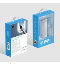 Power bank compatto Veger W0573 silver glitterato con connettore type-c integrato 5000mAh PD QC3.0 2.4A 12W usb-c ricarica fast Power bank compatto Veger W0573 silver glitterato con connettore type-c integrato 5000mAh PD QC3.0 2.4A 12W usb-c ricarica fast