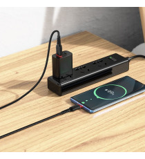 Cavo di ricarica da USB-A a type-c usb-c Hoco X59 nero 1mt 3A Quick Charge and Fast e trasferimento dati treccia in nylon Cavo di ricarica da USB-A a type-c usb-c Hoco X59 nero 1mt 3A Quick Charge and Fast e trasferimento dati treccia in nylon