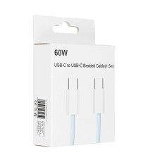 Cavo di ricarica da USB-C a type-c usb-c C263 blu 1,5mt PD QC3.0 3A 60W ricarica e dati supporta Power Delivery 60W Charge 3.0