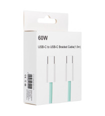 Cavo di ricarica da USB-C a type-c usb-c C263 verde 1,5mt PD QC3.0 3A 60W ricarica e dati supporta Power Delivery 60W Charge 3.0 Cavo di ricarica da USB-C a type-c usb-c C263 verde 1,5mt PD QC3.0 3A 60W ricarica e dati supporta Power Delivery 60W Charge 3.0