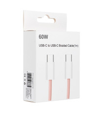Cavo di ricarica da USB-C a type-c usb-c C263 rosa 1mt PD QC3.0 3A 60W ricarica e dati supporta Power Delivery 60W Charge 3.0 Cavo di ricarica da USB-C a type-c usb-c C263 rosa 1mt PD QC3.0 3A 60W ricarica e dati supporta Power Delivery 60W Charge 3.0