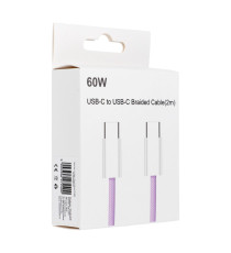 Cavo di ricarica da USB-C a type-c usb-c C263 viola 2mt PD QC3.0 3A 60W ricarica e dati supporta Power Delivery 60W Charge 3.0 Cavo di ricarica da USB-C a type-c usb-c C263 viola 2mt PD QC3.0 3A 60W ricarica e dati supporta Power Delivery 60W Charge 3.0