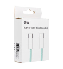 Cavo di ricarica da USB-C a type-c usb-c C263 verde 2mt PD QC3.0 3A 60W ricarica e dati supporta Power Delivery 60W Charge 3.0 Cavo di ricarica da USB-C a type-c usb-c C263 verde 2mt PD QC3.0 3A 60W ricarica e dati supporta Power Delivery 60W Charge 3.0