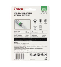 Batterie ricaricabili con presa type-c Tcbest 2pz stilo R6 (AA) 1100 mAh cavo usb-a con 2 type-C,basta un cavo per ricaricarle