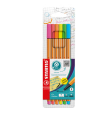 Fineliner Point 88 - tratto 0,4 mm - colori assortiti neon - Stabilo - conf. 6 pezzi Fineliner Point 88 - tratto 0,4 mm - colori assortiti neon - Stabilo - conf. 6 pezzi