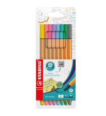 Fineliner Point 88 - tratto 0,4 mm - colori assortiti pastel - Stabilo - conf. 8 pezzi Fineliner Point 88 - tratto 0,4 mm - colori assortiti pastel - Stabilo - conf. 8 pezzi