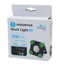 Torcia da lavoro Aigostar 5W 400 lumen 6500K luce fredda, a batteria 2 livelli di luminosità misura L11xW11xH3.7cm IP44 Torcia da lavoro Aigostar 5W 400 lumen 6500K luce fredda, a batteria 2 livelli di luminosità misura L11xW11xH3.7cm IP44
