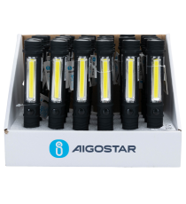 Torcia da lavoro Aigostar 3W 120 lumen 6500K luce fredda, a batteria Illuminazione anteriore e superiore, L16.6xW2.3xH3.1cm