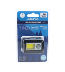 Torcia lampada da testa led frontale Aigostar 1.2w 140 lumen 6500k luce fredda L56xW34xH40mm fino a 30mt a batteria 3 AAA Torcia lampada da testa led frontale Aigostar 1.2w 140 lumen 6500k luce fredda L56xW34xH40mm fino a 30mt a batteria 3 AAA