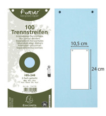 Divisori orizzontali forati - cartoncino riciclato - 10,5 x 24 cm - azzuro - Exacompta - conf. 100 pezzi Divisori orizzontali forati - cartoncino riciclato - 10,5 x 24 cm - azzuro - Exacompta - conf. 100 pezzi
