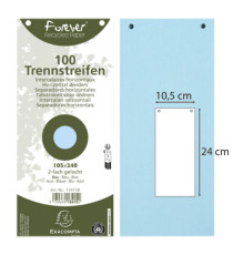 Divisori orizzontali forati - cartoncino riciclato - 10,5 x 24 cm - azzuro - Exacompta - conf. 100 pezzi Divisori orizzontali forati - cartoncino riciclato - 10,5 x 24 cm - azzuro - Exacompta - conf. 100 pezzi