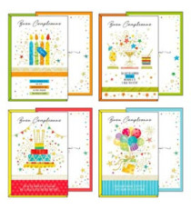 Biglietto Buon Compleanno - 4 soggetti assortiti - Kartos