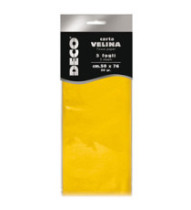 Carta velina - 20 gr - 50 x 76 cm - giallo - DECO - busta 5 fogli Carta velina - 20 gr - 50 x 76 cm - giallo - DECO - busta 5 fogli
