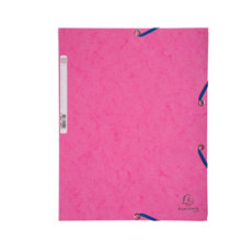 Cartellina con elastico - cartoncino lustrè - 3 lembi - 400 gr - 24 x 32 cm - rosa - Exacompta Cartellina con elastico - cartoncino lustrè - 3 lembi - 400 gr - 24 x 32 cm - rosa - Exacompta
