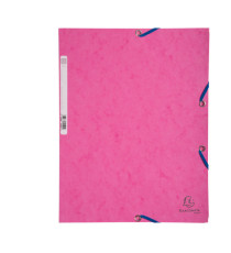 Cartellina con elastico - cartoncino lustrè - 3 lembi - 400 gr - 24 x 32 cm - rosa - Exacompta Cartellina con elastico - cartoncino lustrè - 3 lembi - 400 gr - 24 x 32 cm - rosa - Exacompta