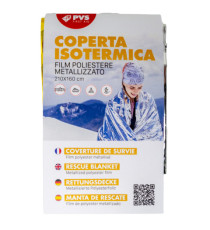 Coperta isotermica - 210x160 cm - oro/argento - PVS