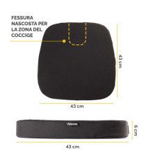 Cuscino Breyta Comfort - 6 x 43 x 43 cm - in tessuto - nero - Fellowes Cuscino Breyta Comfort - 6 x 43 x 43 cm - in tessuto - nero - Fellowes