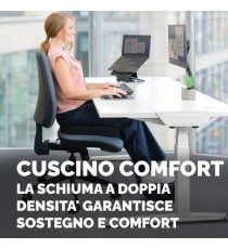 Cuscino Breyta Comfort - 6 x 43 x 43 cm - in tessuto - nero - Fellowes Cuscino Breyta Comfort - 6 x 43 x 43 cm - in tessuto - nero - Fellowes