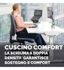 Cuscino Breyta Comfort - 6 x 43 x 43 cm - in tessuto - nero - Fellowes Cuscino Breyta Comfort - 6 x 43 x 43 cm - in tessuto - nero - Fellowes