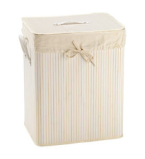 Porta biancheria - 41 x 31 x 50 cm - bambù - bianco - King Collection Porta biancheria - 41 x 31 x 50 cm - bambù - bianco - King Collection