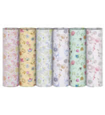 Rotolo carta regalo riciclata Fiori di campo - 70cmx200m - fantasie assortite - Rex Sadoch Rotolo carta regalo riciclata Fiori di campo - 70cmx200m - fantasie assortite - Rex Sadoch