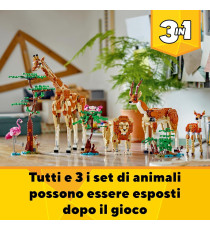 Lego Creator 3 in 1 - Animali del safari - Lego 31150 Giraffa e Fenicottero in 2 Gazzelle o in Leone e Farfalla 780pz Anni 9+ Lego Creator 3 in 1 - Animali del safari - Lego 31150 Giraffa e Fenicottero in 2 Gazzelle o in Leone e Farfalla 780pz Anni 9+