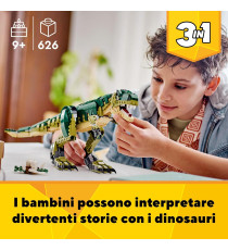 Lego Creator 3 in 1 - T. rex - Lego 31151 3 Modellini Snodabili come T. Rex, Triceratopo o Pterodattilo 626pz Anni 9+ Lego Creator 3 in 1 - T. rex - Lego 31151 3 Modellini Snodabili come T. Rex, Triceratopo o Pterodattilo 626pz Anni 9+