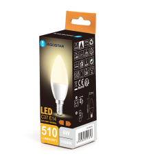 Lampadine led A5 C37 6W attacco E14 510 lumen 3000K luce calda angolo 280 D37Hx100mm equivale a 42W incandescenza Lampadine led A5 C37 6W attacco E14 510 lumen 3000K luce calda angolo 280 D37Hx100mm equivale a 42W incandescenza
