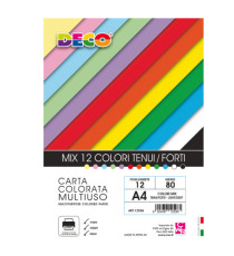 Busta carta Deco - A4 - 80 gr - colori assortiti - 12 fogli - DECO Busta carta Deco - A4 - 80 gr - colori assortiti - 12 fogli - DECO