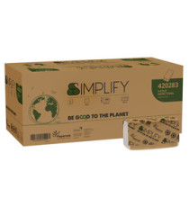 Asciugamani piegati a V Simplify - 21 x 20,3 cm - goffratura a onda - 16,5 gr - bianco - Papernet - conf. 206 pezzi Asciugamani piegati a V Simplify - 21 x 20,3 cm - goffratura a onda - 16,5 gr - bianco - Papernet - conf. 206 pezzi