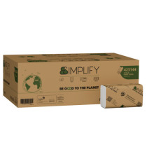 Asciugamani piegati a Z Simplify - 24 x 20,3 cm - goffratura a onda - 17,7 gr - bianco - Papernet - conf. 200 pezzi Asciugamani piegati a Z Simplify - 24 x 20,3 cm - goffratura a onda - 17,7 gr - bianco - Papernet - conf. 200 pezzi