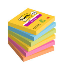 Blocco foglietti Post-it Super Sticky Carnival - 76 x 76 mm - 90 fogli - Post-it - conf. 6 blocchi