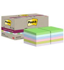 Blocco foglietti Post-it SuperSticky Green - 622R-SS12COL - 47,6 x 47,6 mm - carta riciclata - colori pastello assortiti Blocco foglietti Post-it SuperSticky Green - 622R-SS12COL - 47,6 x 47,6 mm - carta riciclata - colori pastello assortiti