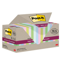 Blocco foglietti Post-it SuperSticky Green - SSCOL14+4 - 76 x 76 mm - carta riciclata - colori pastello assortiti - 70 f Blocco foglietti Post-it SuperSticky Green - SSCOL14+4 - 76 x 76 mm - carta riciclata - colori pastello assortiti - 70 f