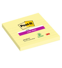 Blocco foglietti Super Sticky - 675-SS3CY-EU - a righe - 101 x 101 mm - giallo Canary - 70 fogli - Post-it Blocco foglietti Super Sticky - 675-SS3CY-EU - a righe - 101 x 101 mm - giallo Canary - 70 fogli - Post-it