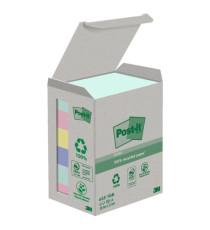 Blocco Post-it in carta riciclata - 653-1GB - 38 x 51 mm - natural - 100 fogli - Post-it - conf. 6 pezzi