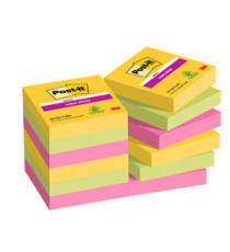 Blocco Post-it Super Sticky - 622-12SS-CARN - 47,6 x 47,6 mm - colori Carnival - 90 fogli - Post-it - conf. 12 pezzi Blocco Post-it Super Sticky - 622-12SS-CARN - 47,6 x 47,6 mm - colori Carnival - 90 fogli - Post-it - conf. 12 pezzi